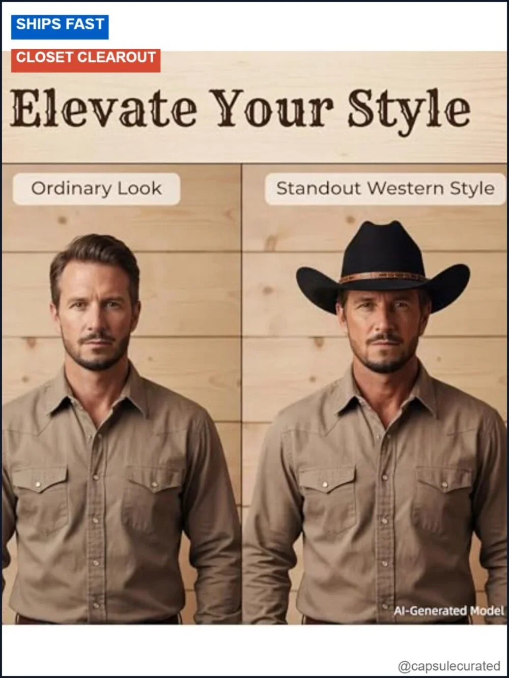 Cattleman Wide Brim Cowboy Hat for Men and Women - Western Cowgirl Hat with